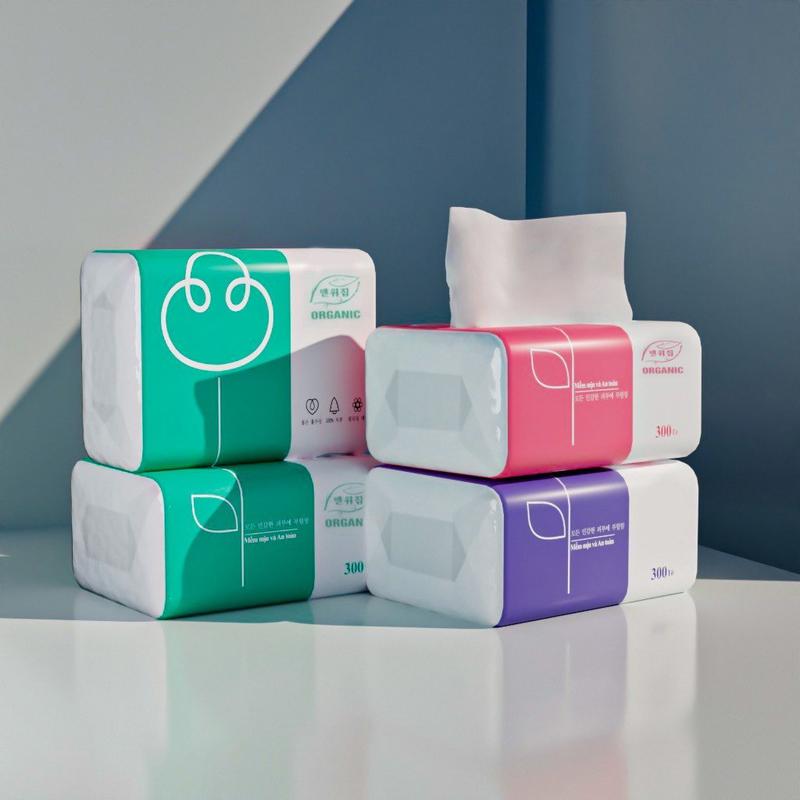 SÉT 10 gói giấy ăn rút ORGANIC hàng cao cấp, siêu mềm mịn và dai SHOP BABYBEO