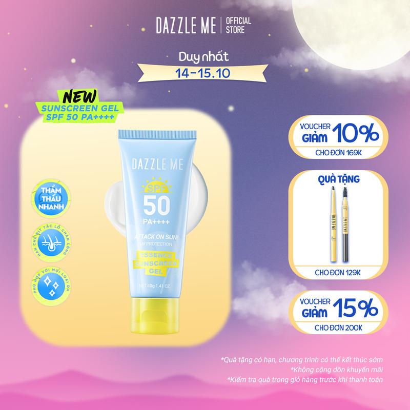 DAZZLE ME Kem chống nắng dưỡng ẩm UV Protection Essence Sunscreen Gel SPF50+ PA++++ 40g