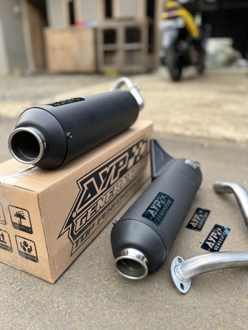 Product Introduction of Knalpot AYP GENERATION Moncong ke kenochi  inlet 28-32 out 50 pnp all metik vario,aerox,pcx,beat,dll bebas request saringan Motor 53