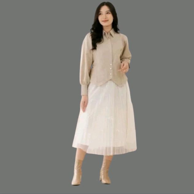 SHINJAU BLOUSE_Halinka Shirt_Kmeja Wanita Basik Linen premium Baju Panjang 4