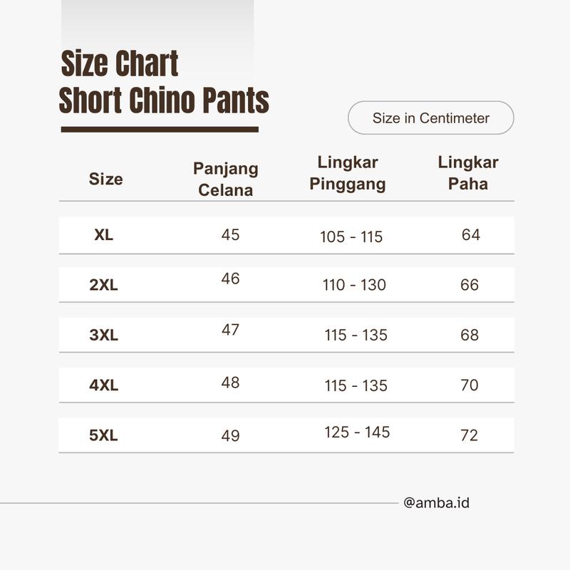 Product Introduction of Amba - Short Chino Pants - Bigsize - Celana Santai Formal Bigsize 0