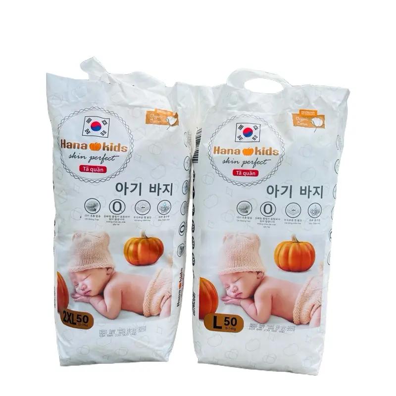 Combo 2 bịch bỉm quần Hana kids được làm từ 100% bông organic an toàn cho bé