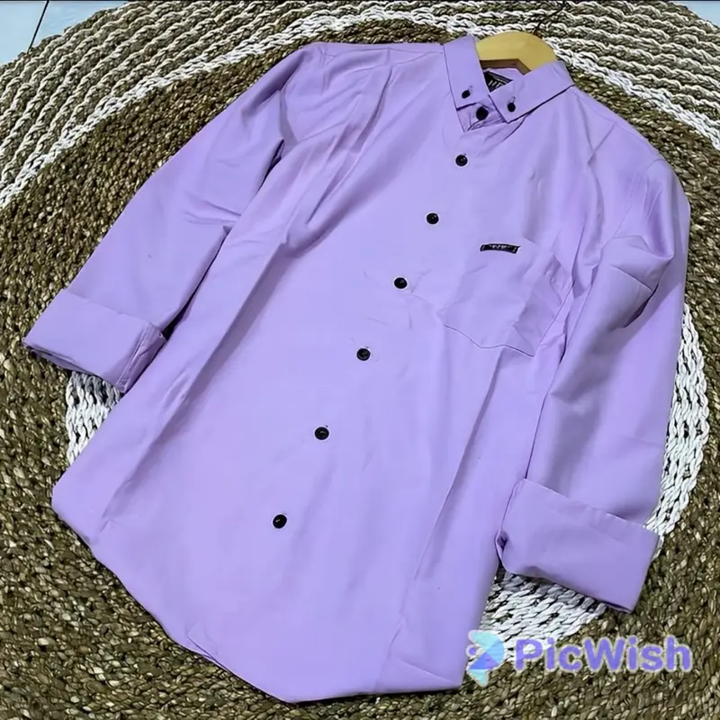 Kemeja Polos Pria kantor Lengan Panjang Slimfit Jumbo Denim Hitam Sage 2