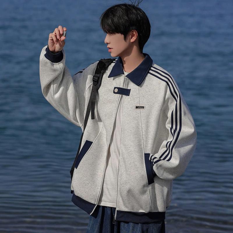  Áo Khoác Nỉ Dáng Rộng Nam Nữ RAT-UNISEX Chất Vải Nỉ 2DA Thời Trang Hàn Quốc Thiết Kế Sọc Tay Cá Tính 2 Màu Trẻ Trung 