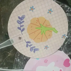 TS Kipas Tangan Bulat Motif KARTUN / BUAH Kipas Karakter Lucu Souvenir Plastik