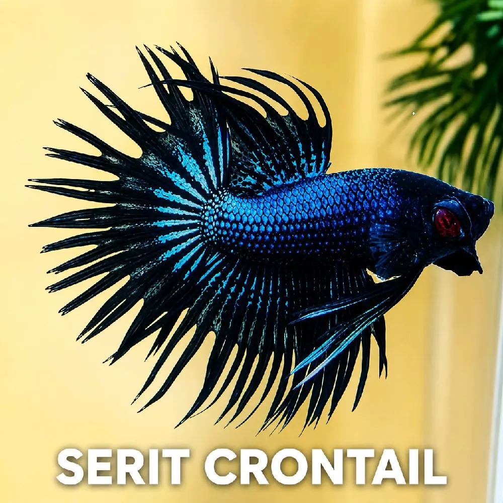 HIASAN AKUARIUM CUPANG SERIT CRONTAIL UKURAN M+ ECERAN ATAU PASANGAN