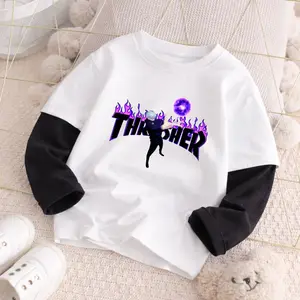 Kaos Anak Lengan Panjang Kombinasi Variasi Usia 9 sampai 16 Tahun Bahan Katun 24s Tebal Motif Gojo Fashion Baju