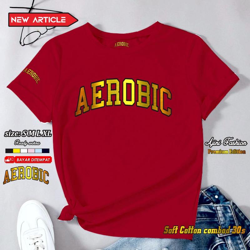 Product Introduction of kaos aerobik baju atasan olahraga wanita terbaru kaos olahraga wanita kaos senam zumba atasan olah raga kaos aerobic katun combad 30s gold series Sport 5