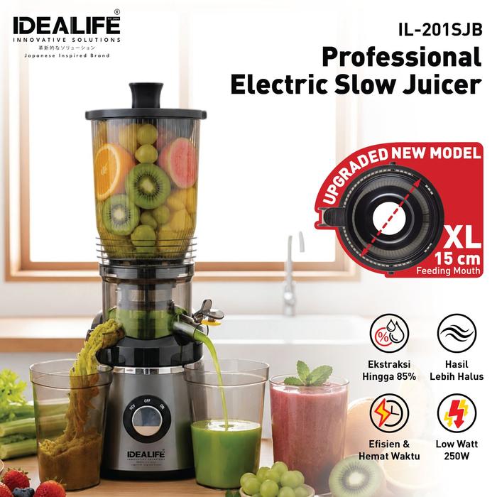 Gambar IDEALIFE - Professional Electric Slow Juicer - (IL-201SJB) dari IDEALIFE ONLINE STORE Kota Administrasi Jakarta Utara Tokopedia