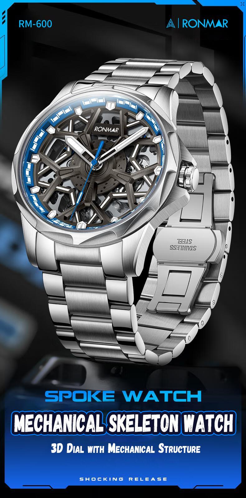 [NEW ARRIVAL] RONMAR Exclusive Mechanical World Watch – Automatic Skeleton Design