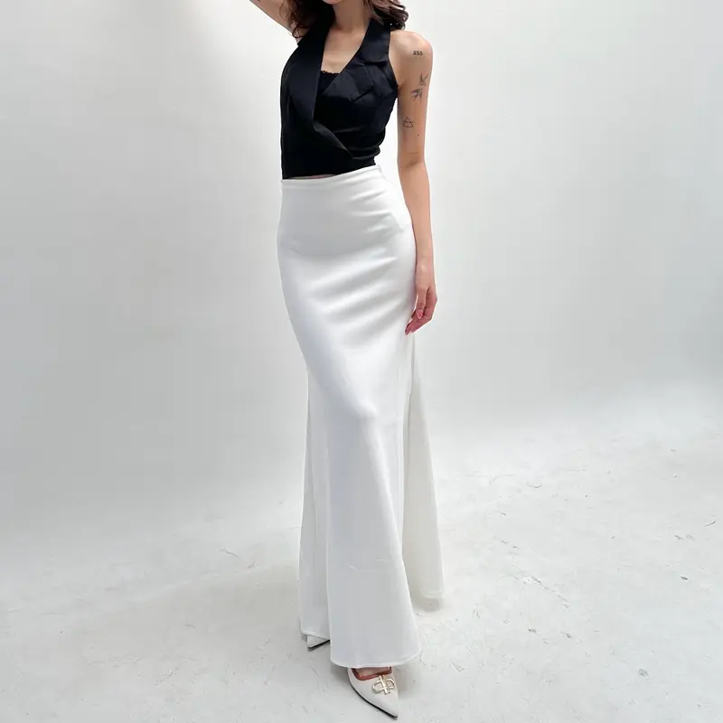 Dimiso - Belle Flare Skirt - Rok Flare Maxi Wanita - Mermaid Maxi Skirt Rok Panjang Wanita - Korean Loose Maxi Skirt Rok Wanita Anti Kusut - Rok Basic Polos 2