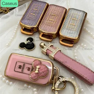 Cover Kunci Coquette Glitter TPU Bling Kartun Premium Mobil Untuk Mitsubishi Mirage/Xpander Cross/Xpander/XForce/Outlander Sport/Pajero Sport/Destinator/Eclipse Cross gantungan kunci Aksesoris By Caseus Indonesia