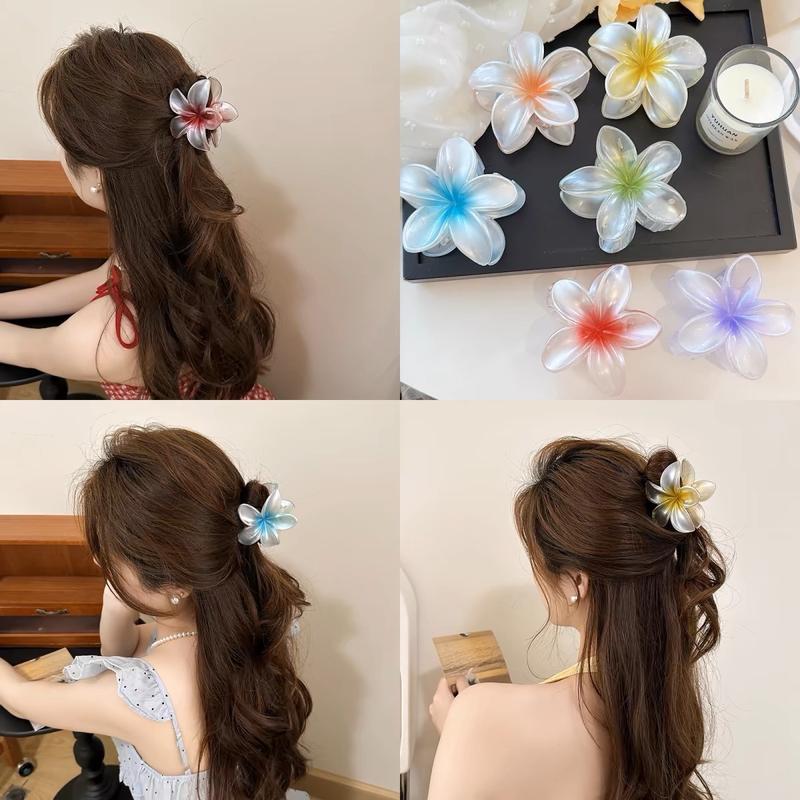 Jepitan Rambut Bunga Kamboja / Korean Flower Hair Claw 5