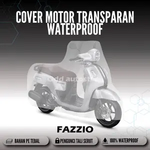 Cover motor transparan / sarung motor FAZZIO waterproof