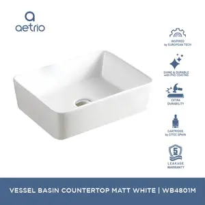 WB4801M | VESSEL BASIN COUNTERTOP MATT WHITE | Wastafel | Tempat Cuci Tangan