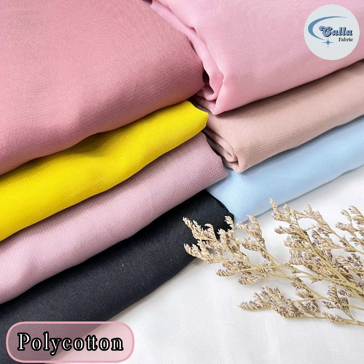 1,15 Meter Kain POLYCOTTON BELLA SQUARE / Bahan Hijab / Bahan Furing