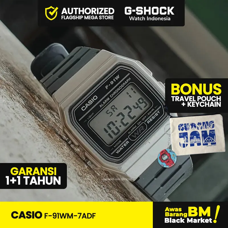 Casio General F-91WM-7ADF F-91WM F-91 F91WM F 91WM  Stopwatch Kaca 3
