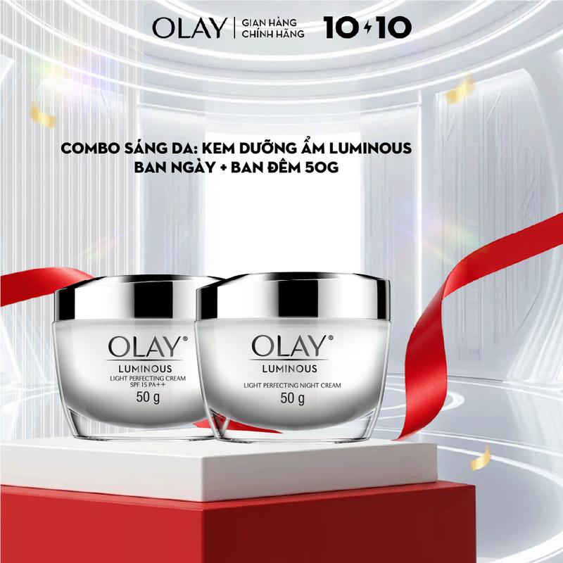 [LIVE 6] Combo 2: Kem Dưỡng Ẩm Ngày & Đêm Dưỡng Sáng Da OLAY LUMINOUS 50G X2