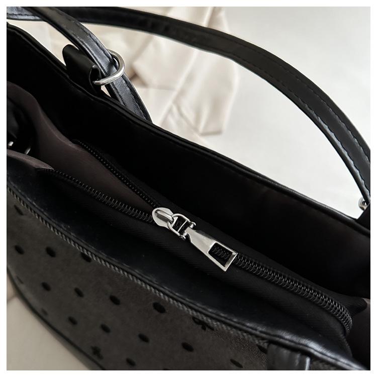 Polka dot print bow shoulder bag fashion trend large capacity casual bag underarm tote bag para sa mga kababaihan