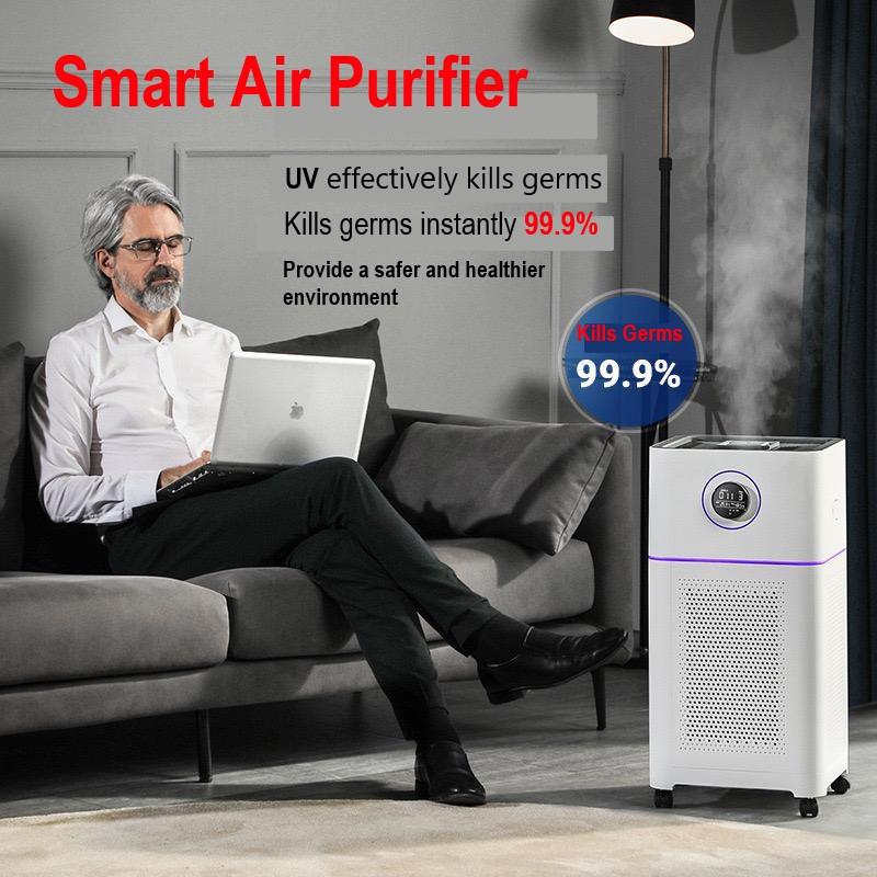 Product Introduction of Pro Smart Air Purifier Kills Germs 99.9% Elite Tuya Smart Remote Wifi Control Fresh Air Healthier For Home 4