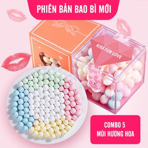   1  KẸO HÔN TÌNH YÊU THƠM MÁT SAY ĐẮM QUYẾN RŨ,KẸO THƠM MIỆNG MIIX 5 VỊ HƯƠNG HOA TRÁI CÂY MÁT LẠNH  KẸO NGẬM BẠC HÀ KHÔNG ĐƯỜNG GIÚP HƠI THỞ THƠM MÁT LƯU HƯƠNG LÂU   HƯỞNG VỊ THƠM MÁT LÀN GIÓ MỚI CHO MIỆNG BẠN 