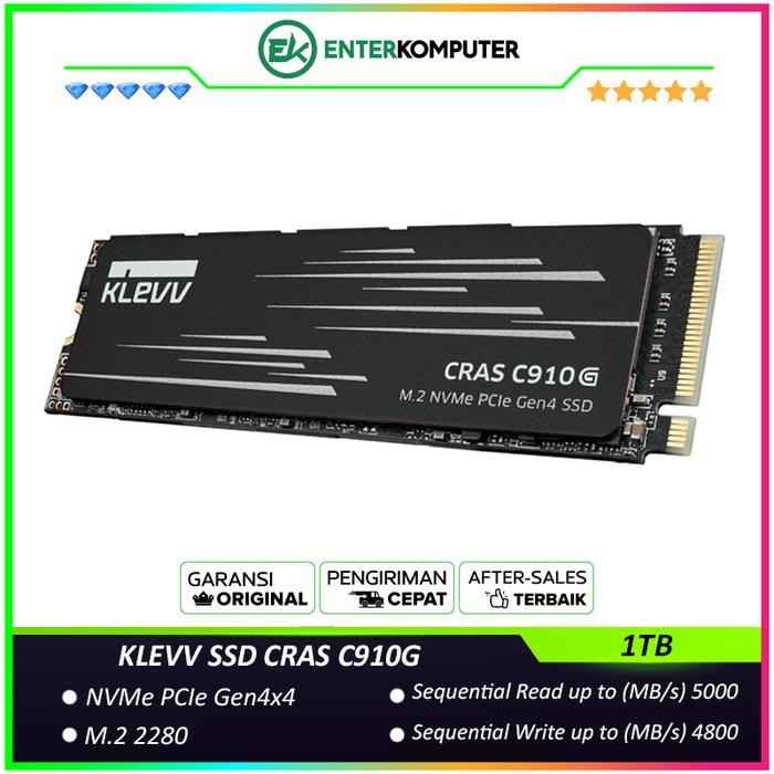 Gambar KLEVV SSD CRAS C910G 1TB M.2 2280 NVMe PCle Gen4 x4 / SSD 1TB dari Enter Komputer Official Kota Administrasi Jakarta Pusat Tokopedia