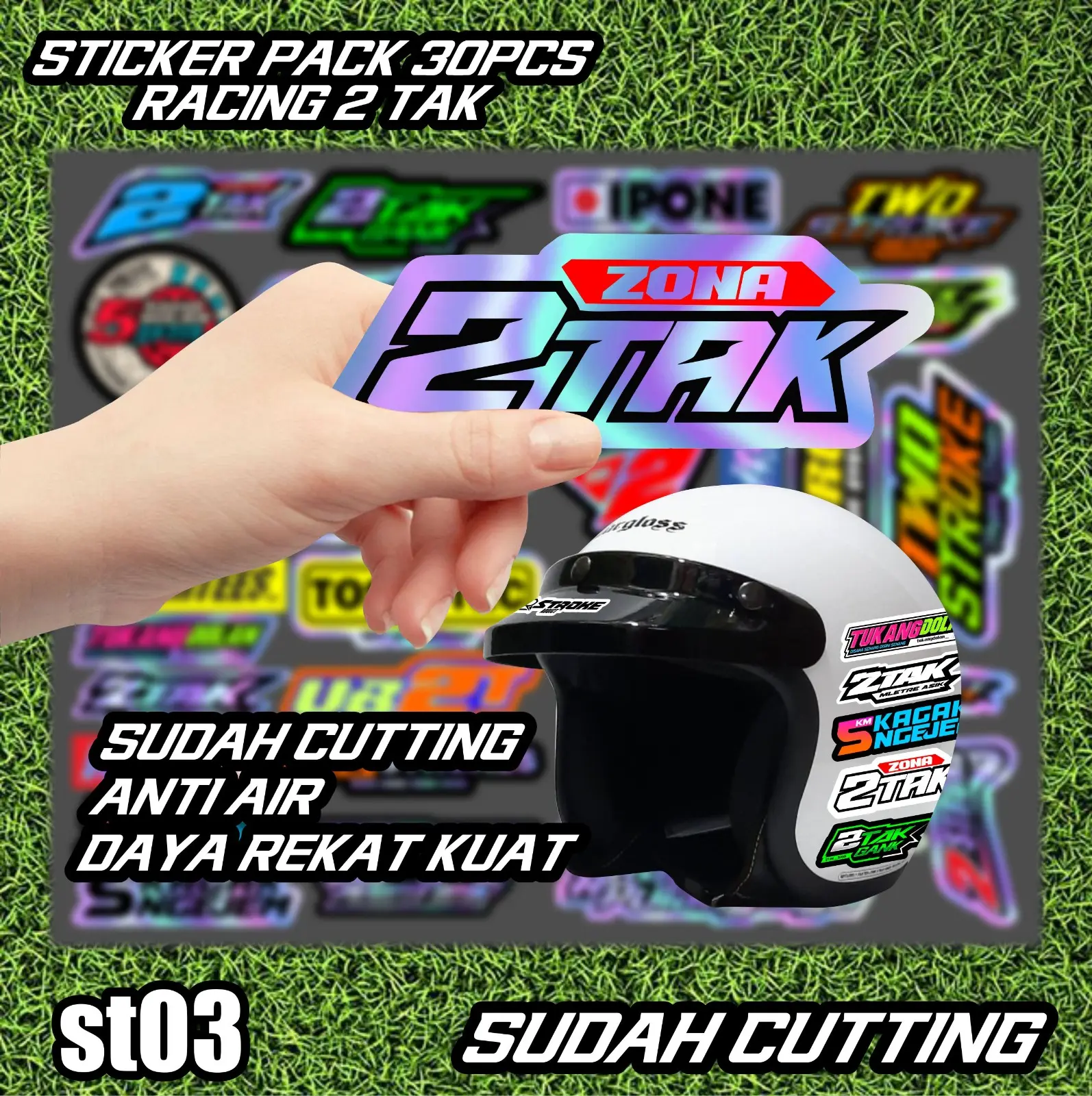 [st03] stiker racing 2tak stiker pack stiker case helm hp koper laptop dll tinggal tempel waterproof