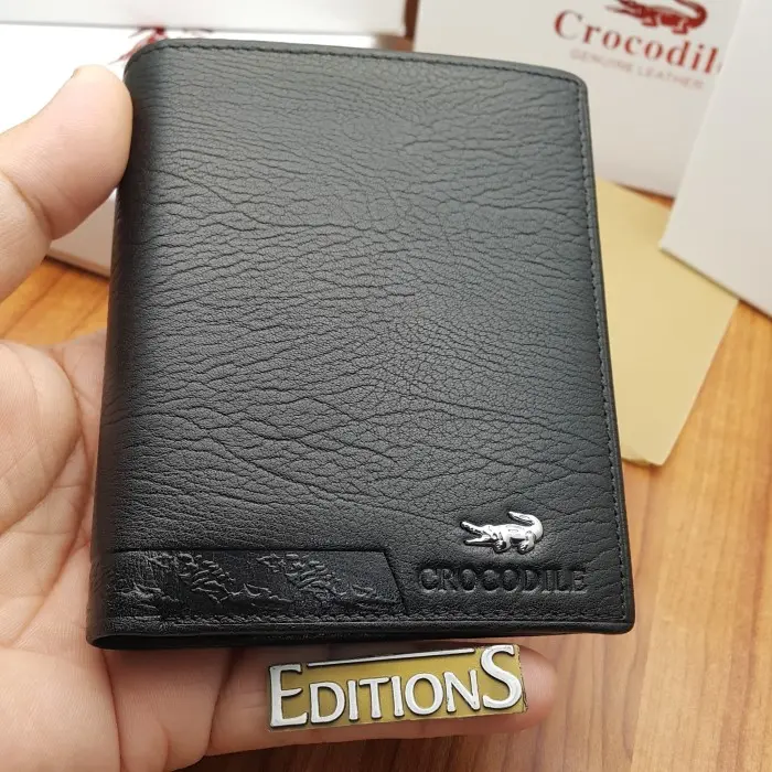 DOMPET PRIA KULIT ASLI IMPORT MURAH ED CROCODILE C361-05 BLACK IMPORT Kartu