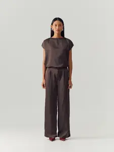 NASL by Nagita Slavina Espresso Silk Sleeveless Set