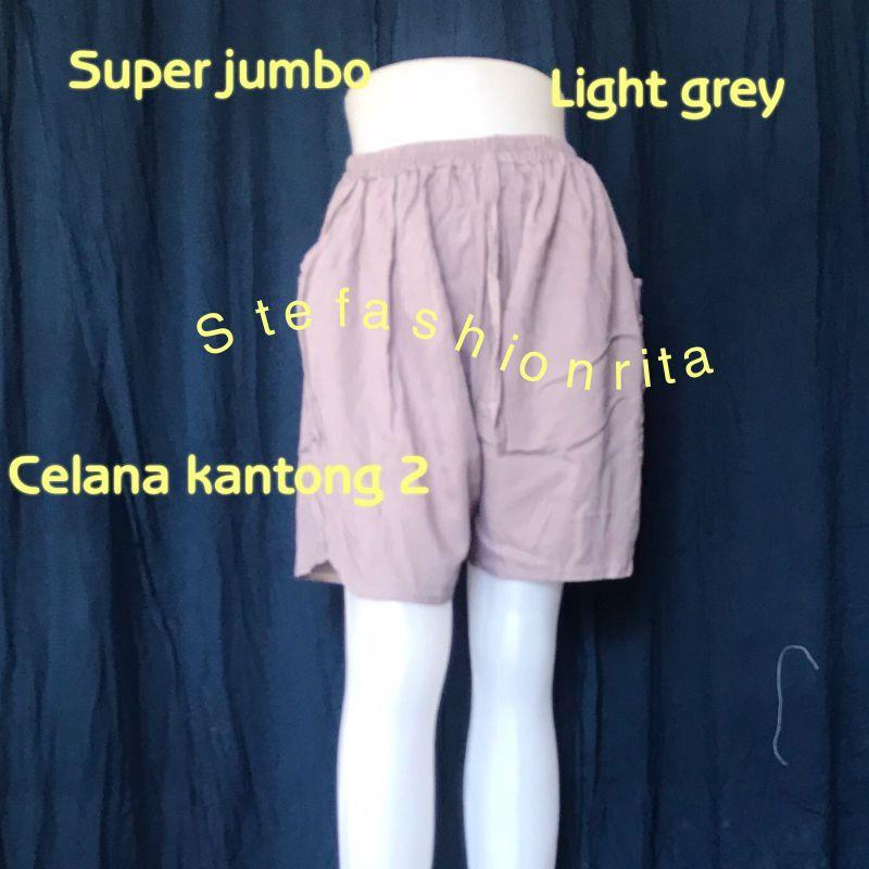 Celana Bali/ celana kantong jumbo xxl Santai Rayon Pendek 3