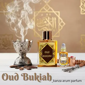 Oud Bukiah Parfum Pria Arab Tahan Lama 24 Jam Wangi Mewah Tanpa Alkohol Aroma Musk Herbal Akuatik Kayu Cocok untuk Dewasa