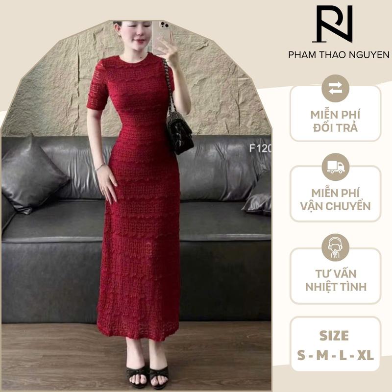 F36 Đầm váy body dáng dài chất ren hàng 2 lớp có khoá kéo mặc đi tiệc dành cho nữ -