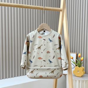 Long Sleeve Waterproof Baby Bib Feeding Bib Easy To Clean