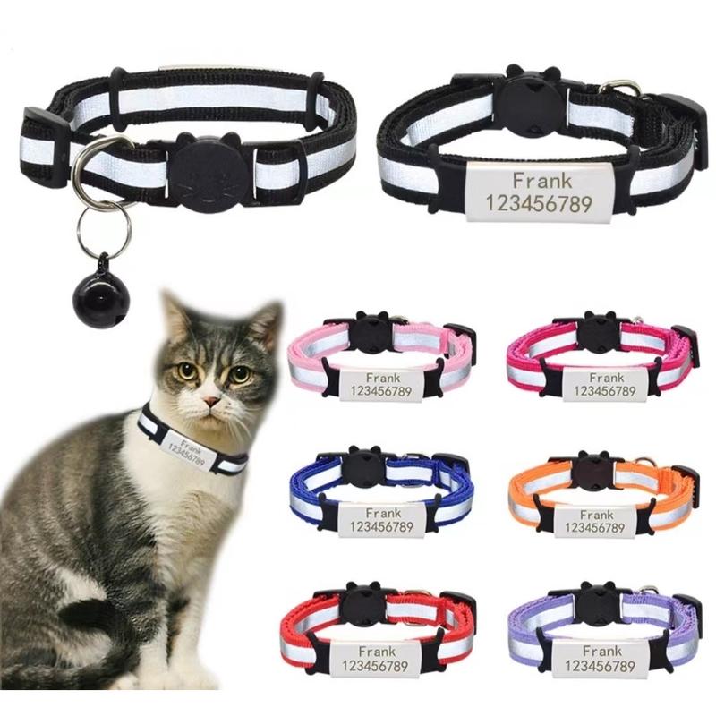 Thẻ mèo Vòng cổ mèo Vòng cổ chó cưng Vòng cổ Có Thể Điều Chỉnh Thẻ ID tên khắc miễn phí Thích hợp cho chó