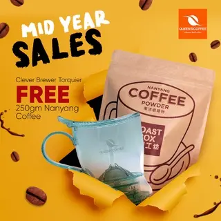 [Queens Coffee] (Starter Kit) Clever Brewer BPA Free Taiwan Turquoise + Free Nanyang Coffee 250gm