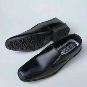 Sepatu Pantofel Anak Laki-Laki Megido Hitam Formal Kulit PU Leather Sintetis