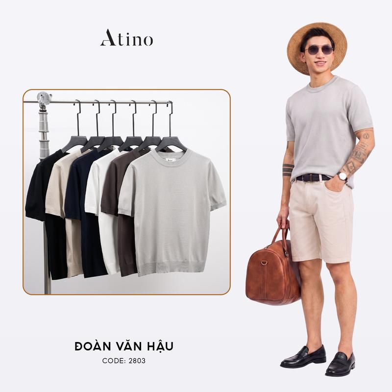 Áo Len Cộc Tay Nam ATINO Siêu Mềm Mát L.6.2803