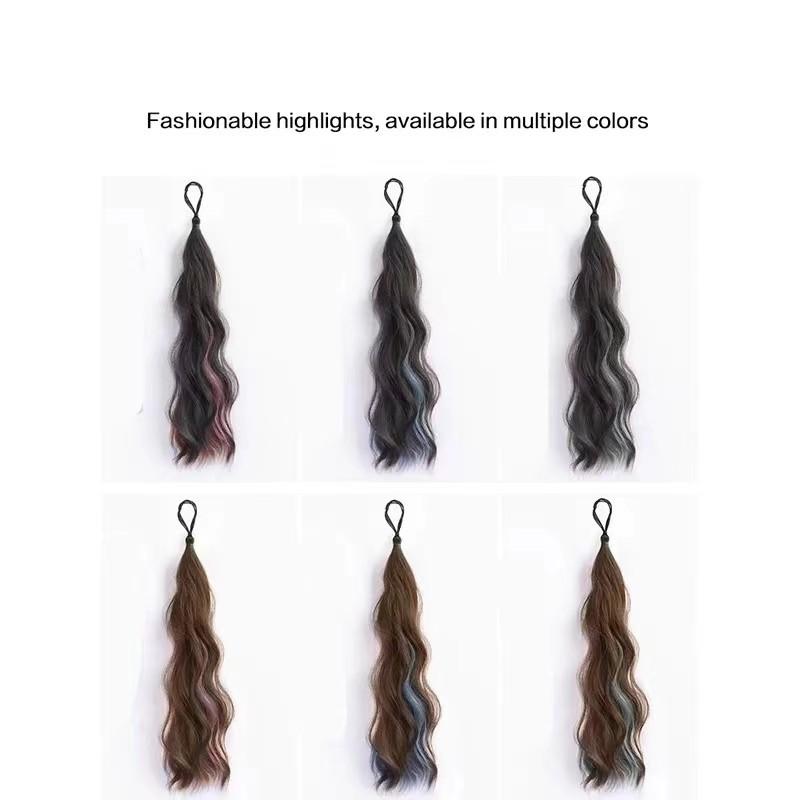 Product Introduction of Ponytail hair extensions hair loops Women's wig curler bun head curly hair bundle Spot dyed hair curl wig bun 2