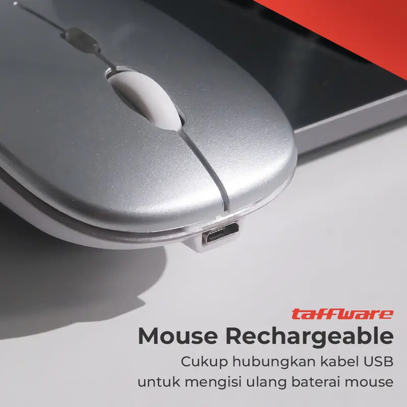 Mouse Gaming Wireless Bluetooth Rechargeable LED RGB Type C Silent Click 1600DPI Ergonomic USB Power Saving Baterai Tahan Lama Kursor Akurat untuk Komputer Laptop MacBook iPad Smartphone Tablet Portable Garansi Bisa COD Computer Device  Lampu RGB 6