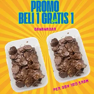 Bananabar [PROMO SPESIAL] TERMURAH Keripik Pisang Cokelat Lumer 400 gram tanpa Pengawet Camilan Enak & Gurih dan Manis Renyah dengan Rasa Manis Gurih Balutan Cokelat Lumer.