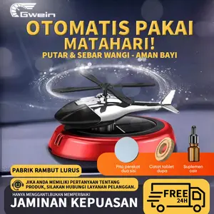 Gwein CDO-Ornamen Konsol Tengah Mobil Aromaterapi Tenaga Surya Desain Unik Helikopter Tahan Lama Hadiah Sempurna untuk Mobil dan Motor Kesegaran Udara Aroma Tahan Lama Bantalan Anti Selip Car Motorcycle Pesawat