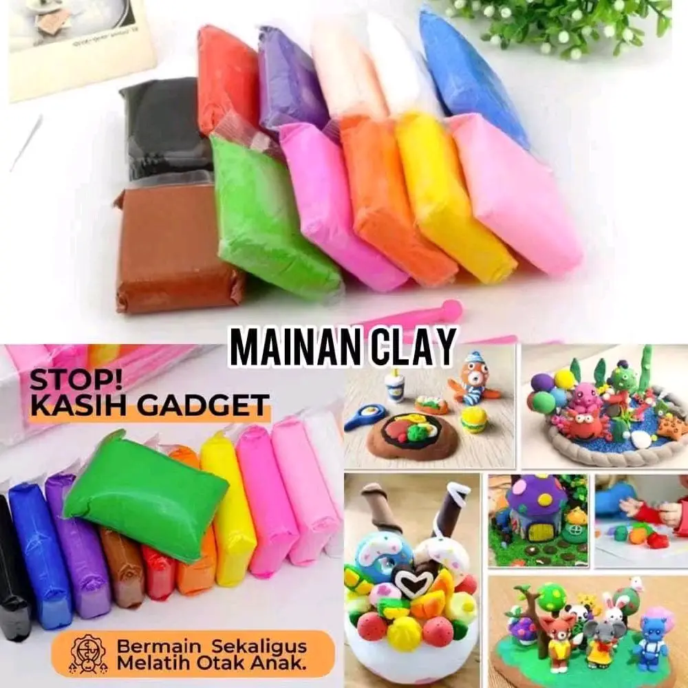 PROMO 5 PAK ISI 60 PCS  MAINAN SUPER CLAY 12 WARNA - MAINAN EDUKASI ANAK - MAINAN ANAK
