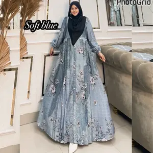 Queenasyari - Miranti Dress ( Hanya Gamis ) Bahan Biba Jaguar Jumbo Gamis Cantik Mewah Lebaran Kondangan Tangan Karet  Busui Friendly Ld 120-140 cm
