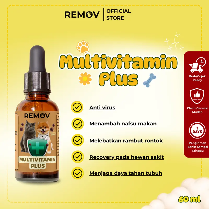Remov Multivitamin Plus Untuk Kucing & Anjing Penambah Nafsu Makan 0
