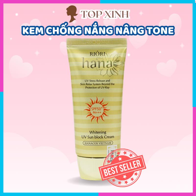  Kem chống nắng nâng tone SPF50 PA+++ RIORI HANA - WHITENING UV SUN CREAM 50g 