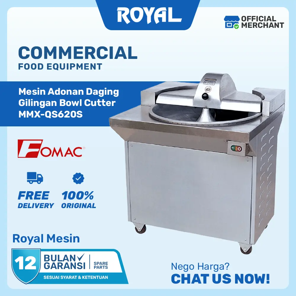 Mesin Adonan Daging / Gilingan Bakso Bowl Cutter MMX-QS620S FOMAC