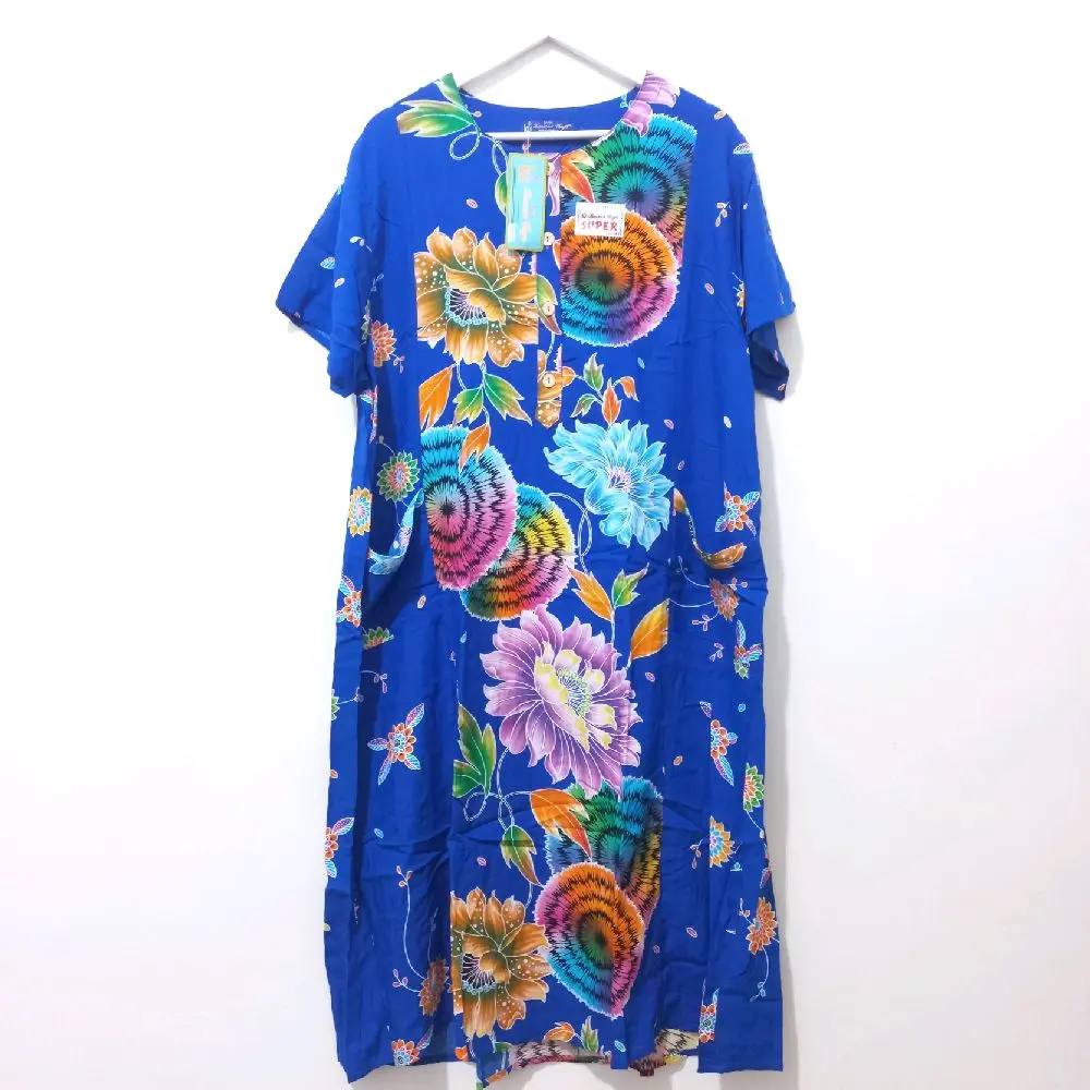 Daster Kencana Ungu Label Biru KUB DS 08SP LD 130 Original Batik Kencana Ungu Busui Wanita Kancing