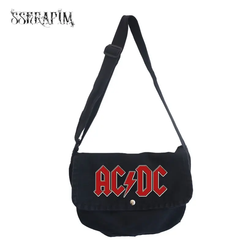 ￼Sserapim - ACDC Bag Tas Distro Tas Canvas Tas Selempang Skena Tas Canvas Tas Pria Kece Tas Canvas Wanita Tas Canvas Slingbag Tas Canvas Tote Bag Tas Canvas Korean Style Y2K Tas Selempang Pria 1