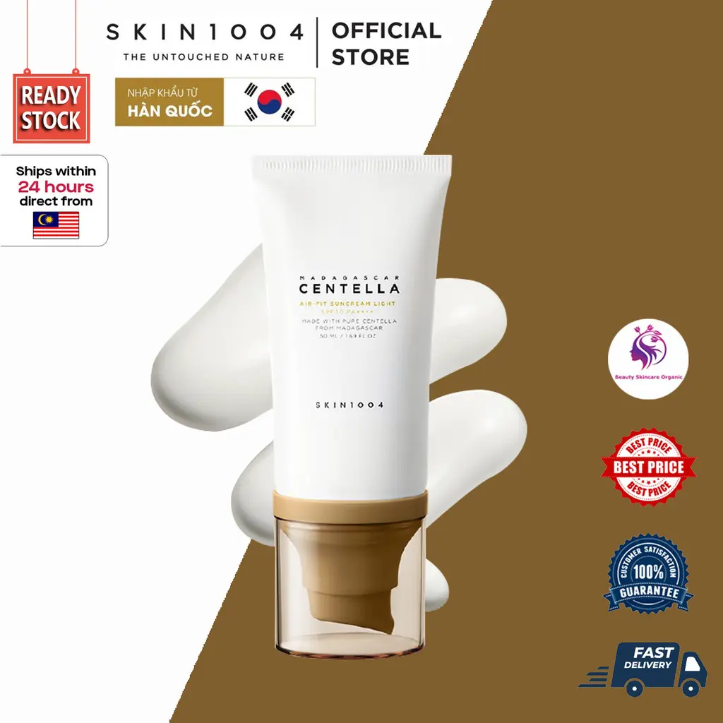 SKIN1004 Sunscreen Madagascar Centella Air-fit Suncream Light (50ml) SPF30 PA++++ fbda