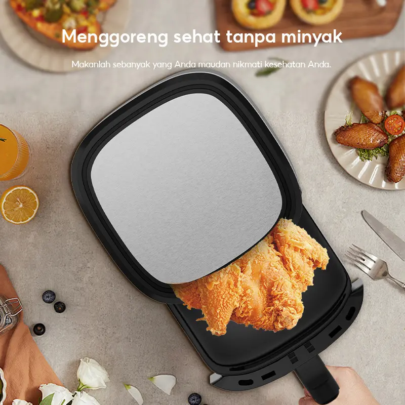 （cod）HAN RIVER Air Fryer 650W Touch Screen Digital kapasitas besar 8L Penggoreng Makanan Serbaguna 4